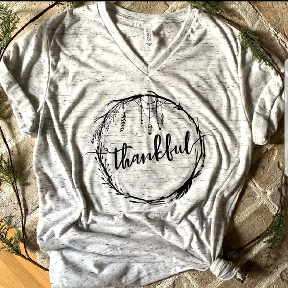 fancyanna Tops - FANCYANNA "Thankful" Logo tee